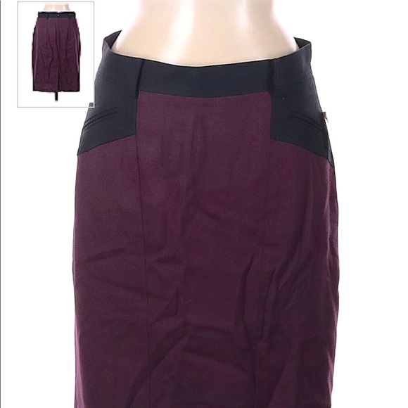 Etcetera maroon and navy skirt. - Picture 1 of 7